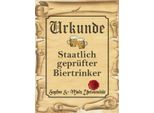 Vianmo Insegna In Legno 40X30 Cm Bier Urkunde GeprüFter Biertrinker