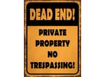 Vianmo Insegna In Legno 40X30 Cm Dead End Private Property No
