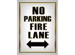 Vianmo Insegna In Legno 40X30 Cm No Parking Fire Lane Left Right
