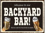 Vianmo Insegna In Legno 30X40 Cm Welcome To Our Backyard Bar Alkohol