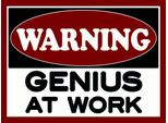 Vianmo Insegna In Legno 30X40 Cm Warning Genius At Work