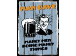Vianmo Insegna In Legno 40X30 Cm Man Cave Bier Manly Men Doing
