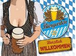 Vianmo Insegna In Legno 30X40 Cm Biergarten Willkommen Bayern