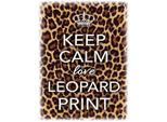Vianmo Insegna In Legno 40X30 Cm Keep Calm Love Leopard Print