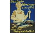 Vianmo Insegna In Legno 40X30 Cm Fisch Deutsche Heringe Gut Frisch Dekoschild