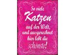 Vianmo Insegna In Legno 40X30 Cm So Viele Katzen Auf Der Welt