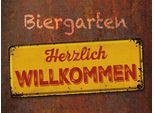 Vianmo Insegna In Legno 30X40 Cm Biergarten Herzlich Willkommen