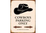 Vianmo Insegna In Legno 40X30 Cm Cowboys Parking Only