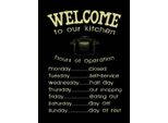 Vianmo Insegna In Legno 40X30 Cm Welcome To Our Kitchen Hours