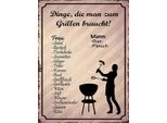 Vianmo Insegna In Legno 40X30 Cm Dingen Die Zum Grillen Braucht