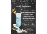 Vianmo Insegna In Legno 40X30 Cm Alkohol Blue Hawaiian Ingredients
