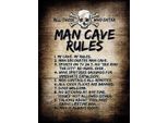 Vianmo Insegna In Legno 40X30 Cm Man Cave Rules Totenkopf