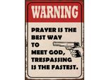 Vianmo Insegna In Legno 40X30 Cm Warning Prayer Is Best Way To