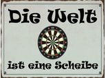 Vianmo Insegna In Legno 30X40 Cm Darts Die Welt Ist Eine Scheibe