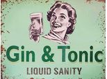 Vianmo Insegna In Legno 30X40 Cm Alkohol Gin & Tonic Liauid Sanity