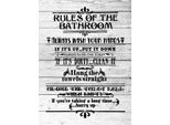 Vianmo Insegna In Legno 40X30 Cm Rules Of The Bathroom Wash Hands