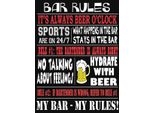 Vianmo Insegna In Legno 40X30 Cm Bar Rules Bier My Bar My Rules
