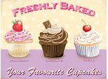 Vianmo Insegna In Legno 30X40 Cm Baked Your Favourite Cupcakes