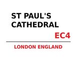 Vianmo Insegna In Legno 30X40 Cm London England St Paul´S Cathedral EC4