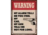 Vianmo Insegna In Legno 40X30 Cm Warning My Alarm Tells My Car