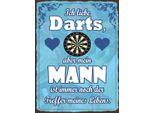Vianmo Insegna In Legno 40X30 Cm Ich Liebe Darts Aber Mein Mann