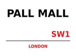 Vianmo Insegna In Legno 30X40 Cm London Pall Mall SW1