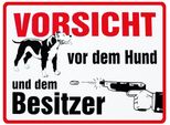 Vianmo Insegna In Legno 30X40 Cm Tiere Vorsicht Vor Hund Und Besitzer