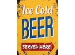 Vianmo Insegna In Legno 40X30 Cm Retro Ice Cold Beer Served Here Bier
