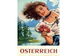 Vianmo Insegna In Legno 40X30 Cm Pin Up ÖSterreich Alpen Urlaub Frau