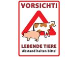 Vianmo Insegna In Legno 40X30 Cm Vorsicht Lebende Tiere Abstand