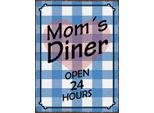 Vianmo Insegna In Legno 40X30 Cm Mom´S Diner Open 24 Hours Herz