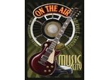 Vianmo Insegna In Legno 40X30 Cm Music City On The Air Gitarre