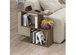 Decortie Homemania Tavolino Moderno Effetto Rovere Scuro Multiuso 60 X 19,5 X 60 Cm