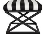Hanah Home, Capraz - Nero, Bianco, Sgabello E Panche, Pouf, Nero, Poliestere, 50 X 42 X 40 X Cm