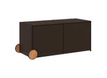 Vidaxl Cassapanca Da Giardino Con Rotelle Marrone 283L Poli Rattan