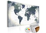 Quadro In Sughero Non Tessuto - Struttura Del Mondo 60X40 Cm Carte K-B-0011-P-C