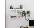 Decortie Mensola A Muro Tibet Libreria Moderna, Effetto Marmo Bianco, 120 X 23 X 66 Cm