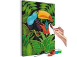 Tessuto Non Tessuto Pittura Per Numeri - Bellissimo Tucano 40X60 Cm Animali N-A-1576-E-A
