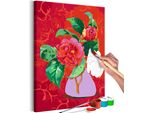 Tessuto Non Tessuto Painting By Numbers - Bouquet In Un Vaso Viola 40X60 Cm Fiori N-A-1676-E-A