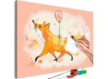 Pittura In Tessuto Non Tessuto Per Numeri - Volpe Volante 60X40 Cm Per Bambini N-A-1512-E-A