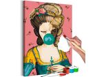 Pittura In Tessuto Non Tessuto Con Numeri - Lady Wolf 40X60 Cm Animali N-A-1593-E-A