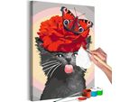 Pittura In Tessuto Non Tessuto Con Numeri - Moody Morning 40X60 Cm Animali N-A-1541-E-A