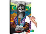 Tessuto Non Tessuto Pittura Per Numeri - Mrs Kitty Lisa 40X60 Cm Animali N-A-1540-E-A