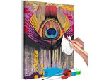 Tessuto Non Tessuto Painting By Numbers - Peacock Composition 40X60 Cm Abstract N-A-1671-E-A