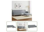 The Living Store Divano Letto A 2 Posti Con Poggiapiedi In Tessuto Grigio Chiaro
