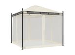 Vidaxl Padiglione Con Pareti A Rete Crema 2,93X2,93 M In Acciaio