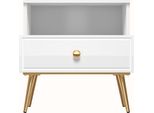 Selsey Darrby - Comodino Con Cassetto, Bianco, 50 Cm