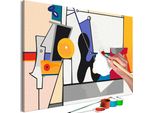 Pittura In Tessuto Non Tessuto Con Numeri - Arshile Gorky: Organizzazione 60X40 Cm Astratto N-A-1465-E-A