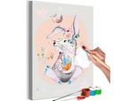 Tessuto Non Tessuto Pittura Con I Numeri - Coniglio Colorato 40X60 Cm Per Bambini N-A-1495-E-A