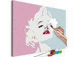Tessuto Non Tessuto Pittura Per Numeri - Marilyn In Rosa 60X40 Cm Persone N-A-1531-E-A